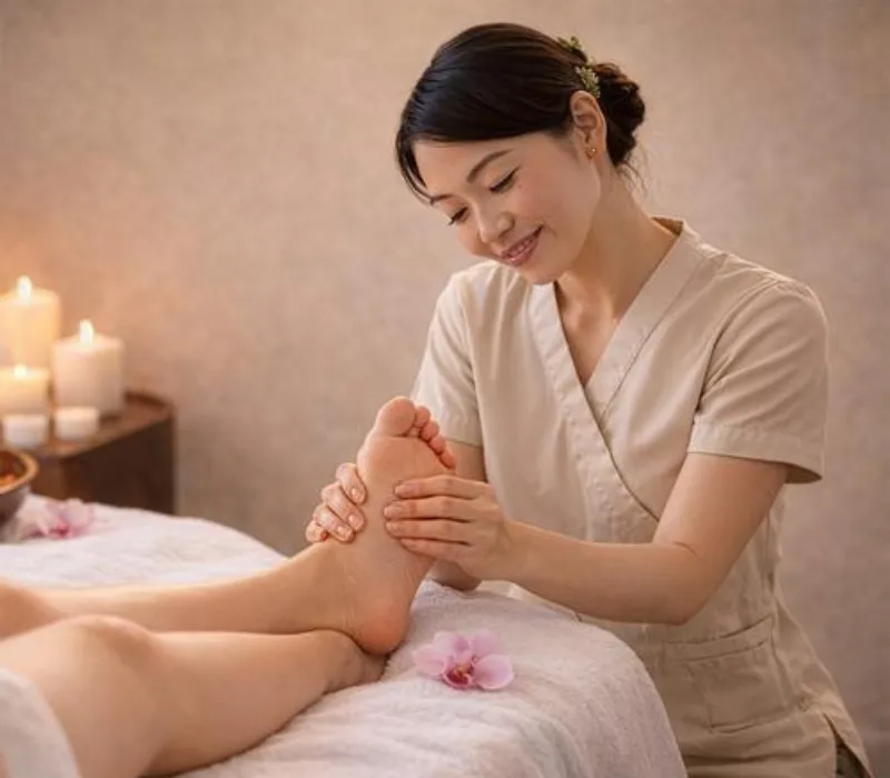 Reflexology in Huddersfield — targeted pressure on the feet for a calming, restorative treatment.